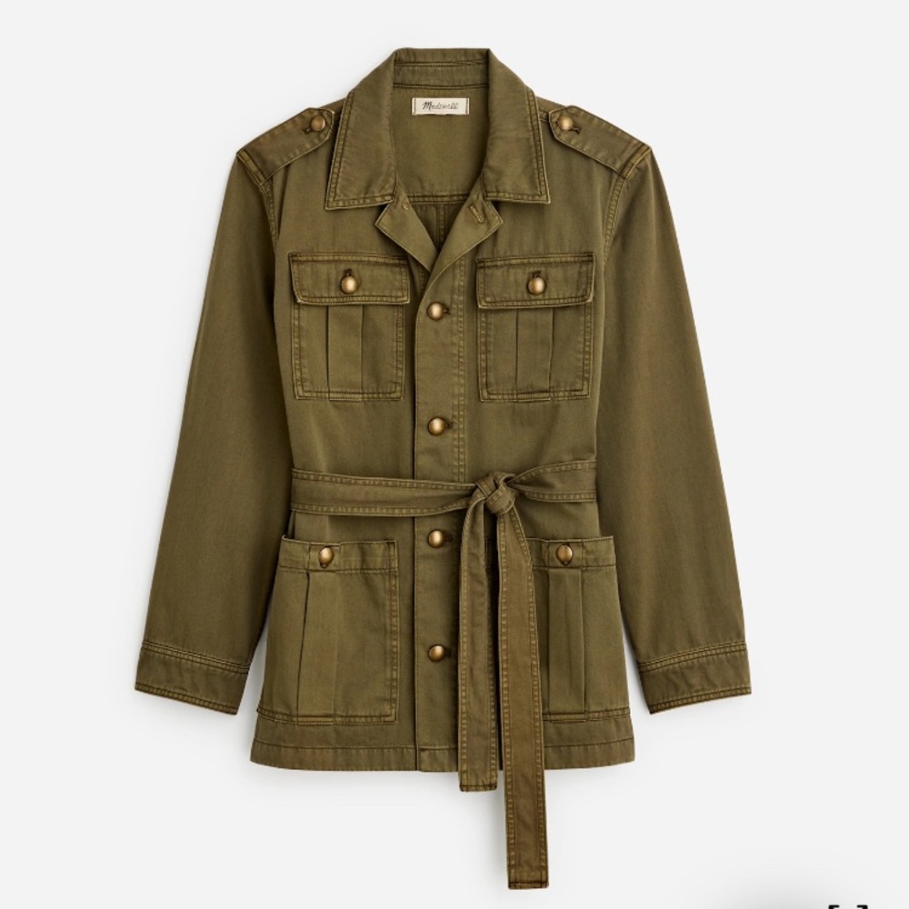 Madewell Chino Safari Jacket in Faded Ivy